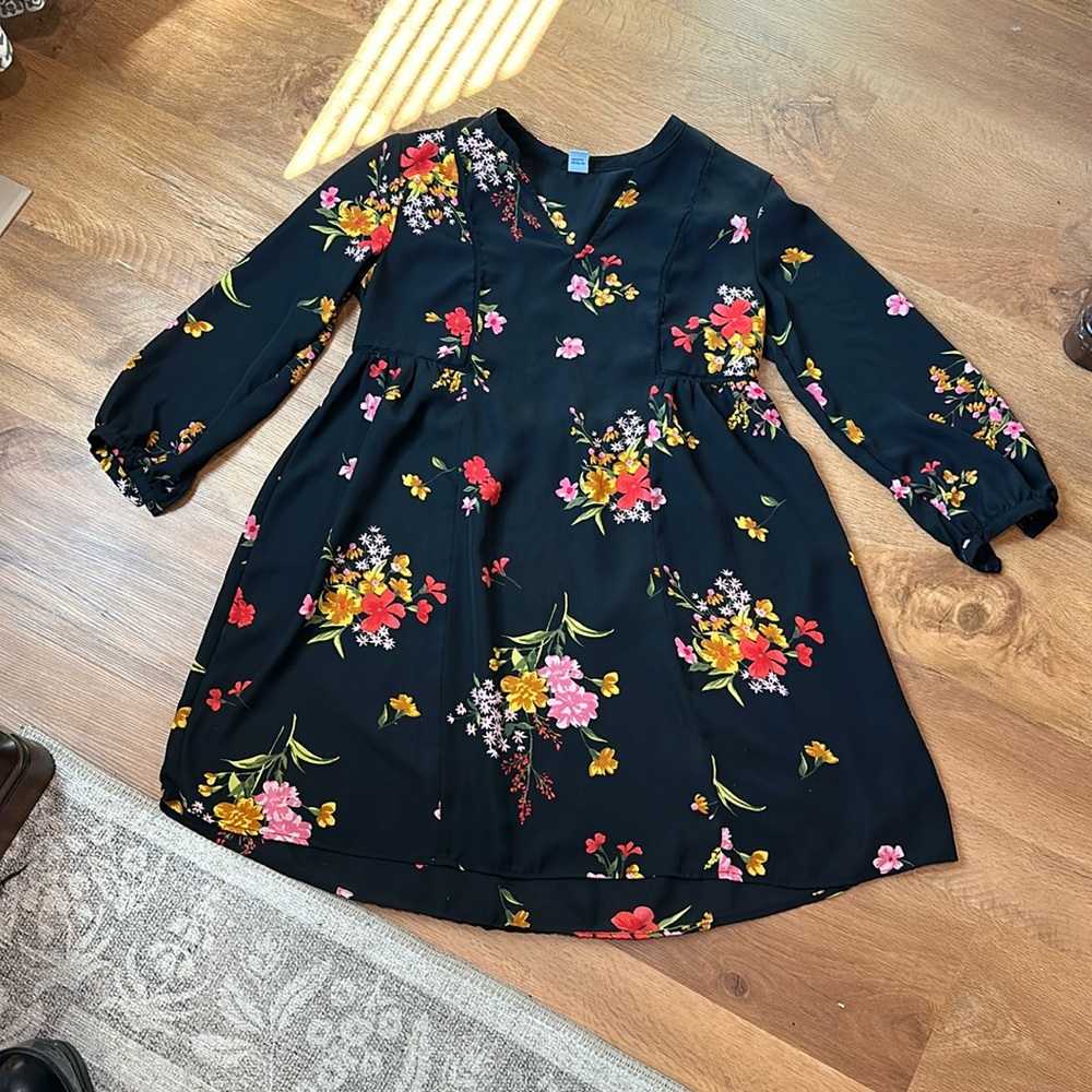 Black floral dress